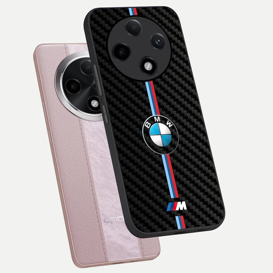 BMW Pattern phone case For Oppo F27 Pro Plus showing premium glass back cover with detailed artwork