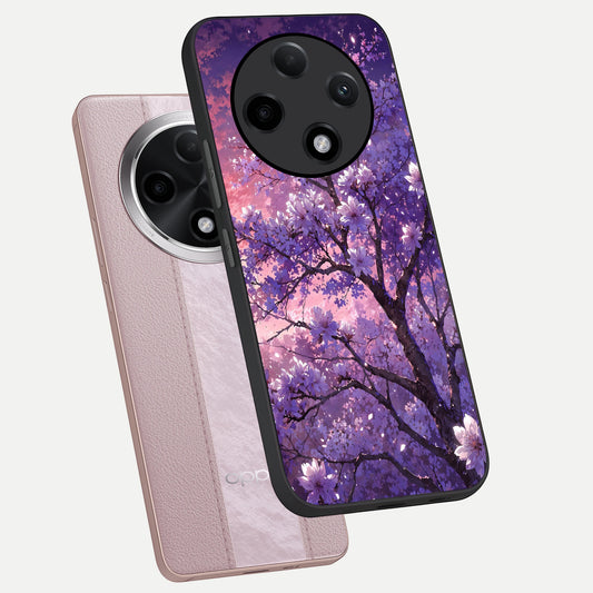 Blossom Tree phone case For Oppo F27 Pro Plus showing premium glass back cover with detailed artwork