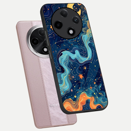 Celestial Dream Flow phone case For Oppo F27 Pro Plus showing premium glass back cover with detailed artwork