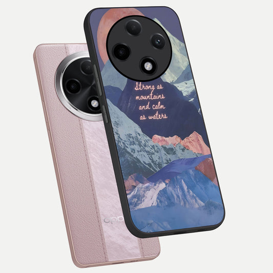 Celestial Mountain Calm phone case For Oppo F27 Pro Plus showing premium glass back cover with detailed artwork