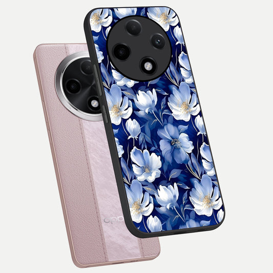 Cute Floral Patterns phone case For Oppo F27 Pro Plus showing premium glass back cover with detailed artwork