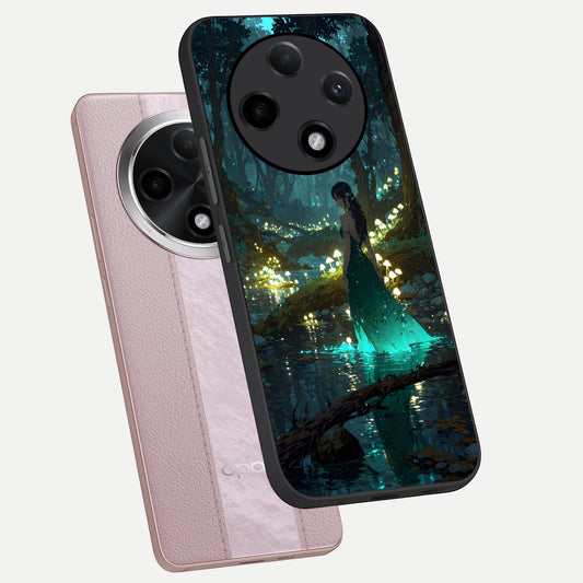 Enchanted Forest Glow phone case For Oppo F27 Pro Plus showing premium glass back cover with detailed artwork