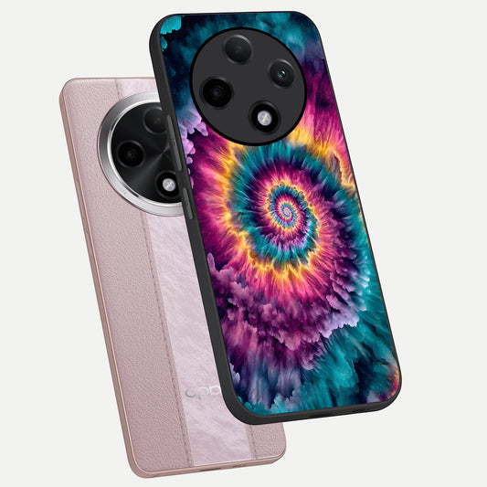 Galactic Spiral Burst phone case For Oppo F27 Pro Plus showing premium glass back cover with detailed artwork