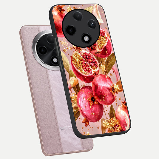 Golden Bloom Glow phone case For Oppo F27 Pro Plus showing premium glass back cover with detailed artwork
