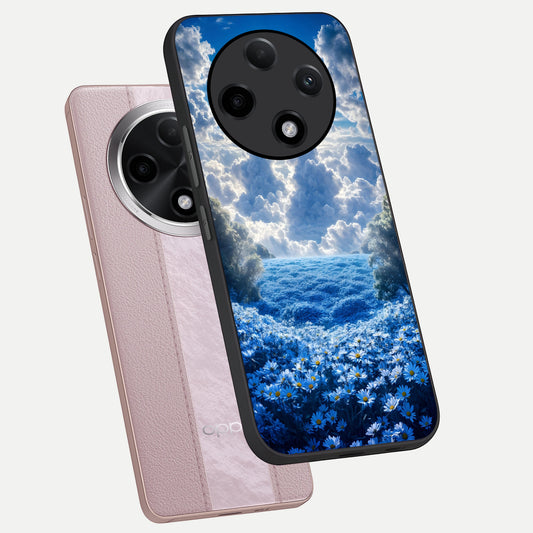 Heavenly Daisy Horizon phone case For Oppo F27 Pro Plus showing premium glass back cover with detailed artwork