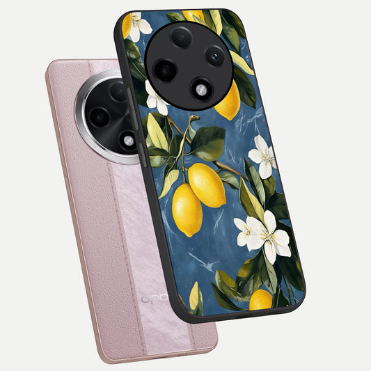 Lemon Dream Garden phone case For Oppo F27 Pro Plus showing premium glass back cover with detailed artwork