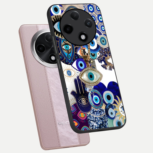 Mystic Charm Eye phone case For Oppo F27 Pro Plus showing premium glass back cover with detailed artwork