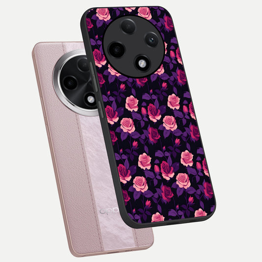 Rose Garden Twilight phone case For Oppo F27 Pro Plus showing premium glass back cover with detailed artwork