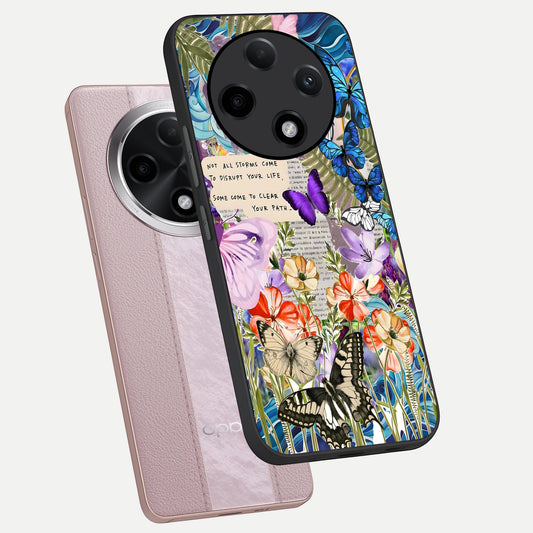 Storm Path Bloom phone case For Oppo F27 Pro Plus showing premium glass back cover with detailed artwork