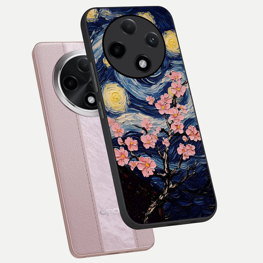 Van Gogh Scenery phone case For Oppo F27 Pro Plus showing premium glass back cover with detailed artwork