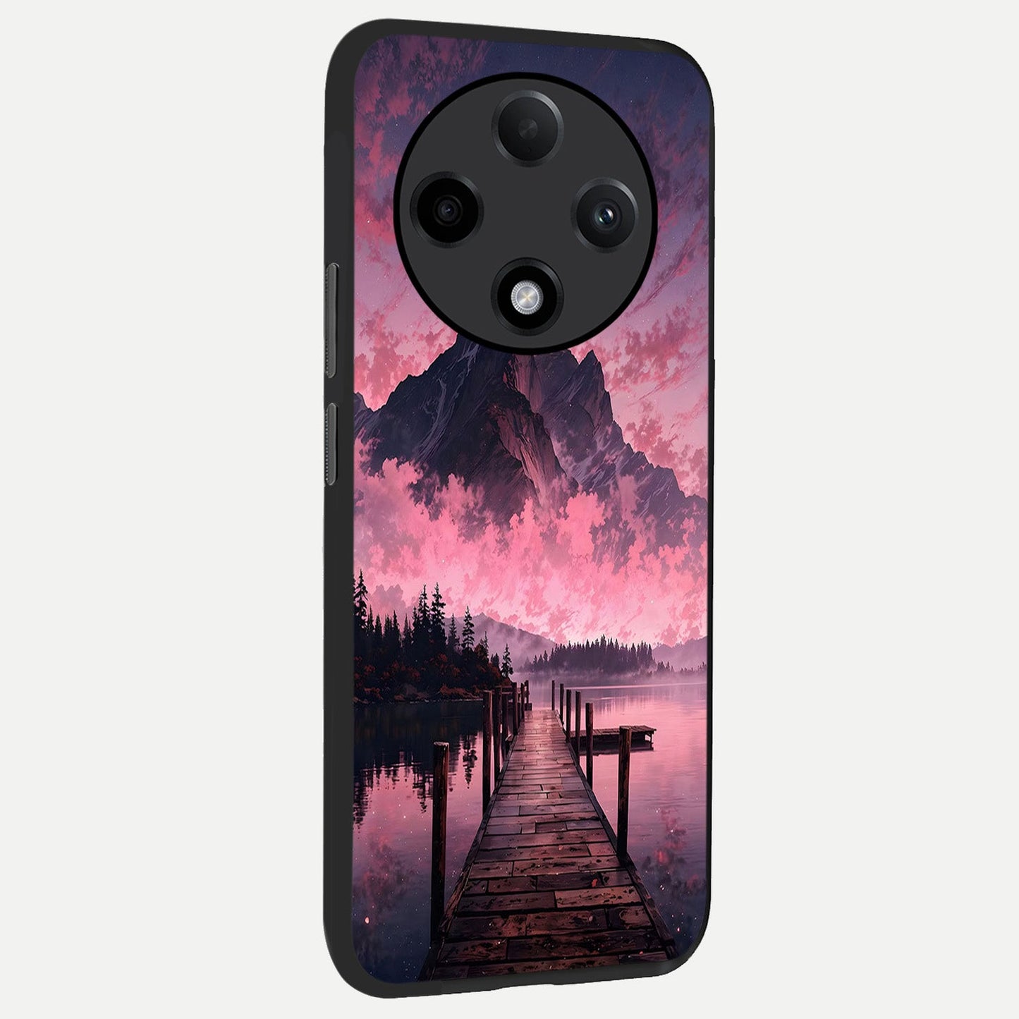 Beautiful Mountain View back cover For Oppo F27 Pro Plus slim fit glass case with vibrant aesthetic design