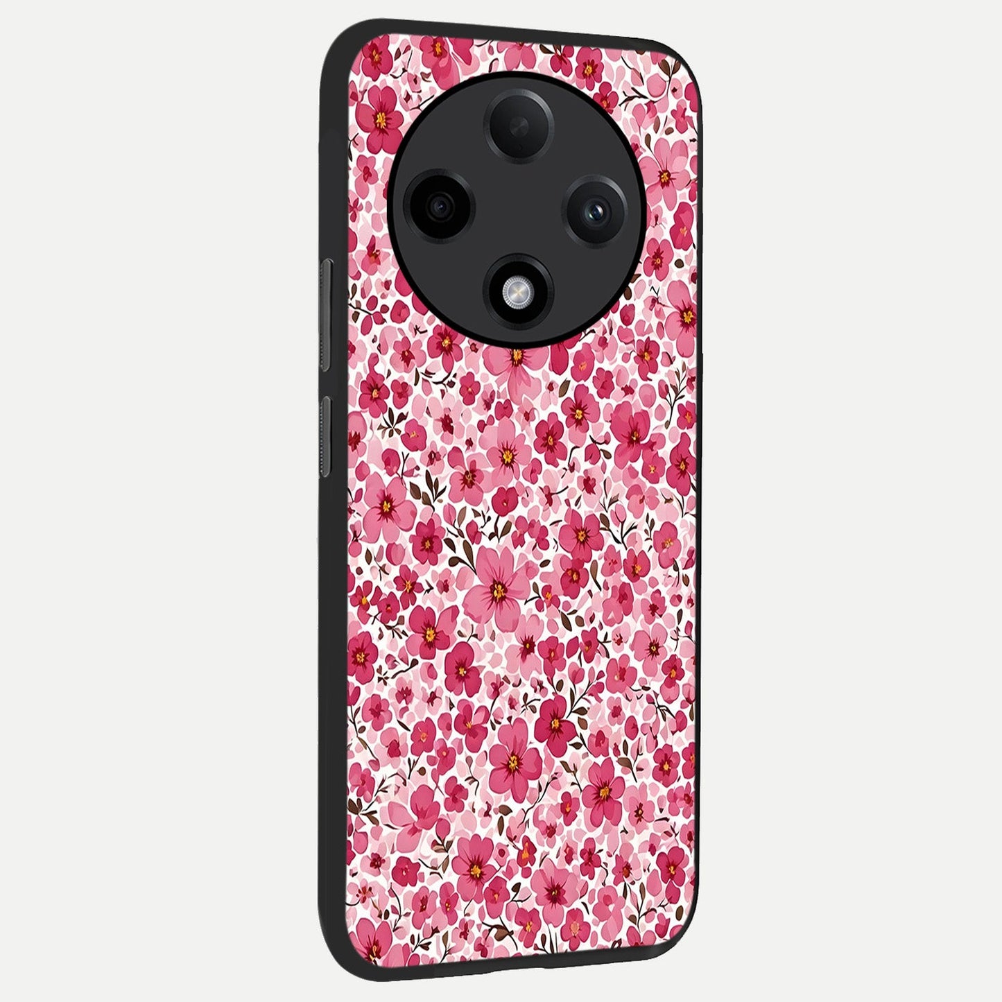Cherry Blossom Charm back cover For Oppo F27 Pro Plus slim fit glass case with vibrant aesthetic design