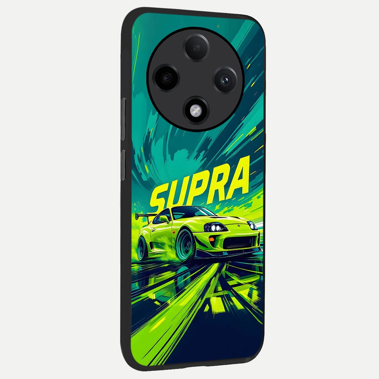 Electric Supra Thunder back cover For Oppo F27 Pro Plus slim fit glass case with vibrant aesthetic design