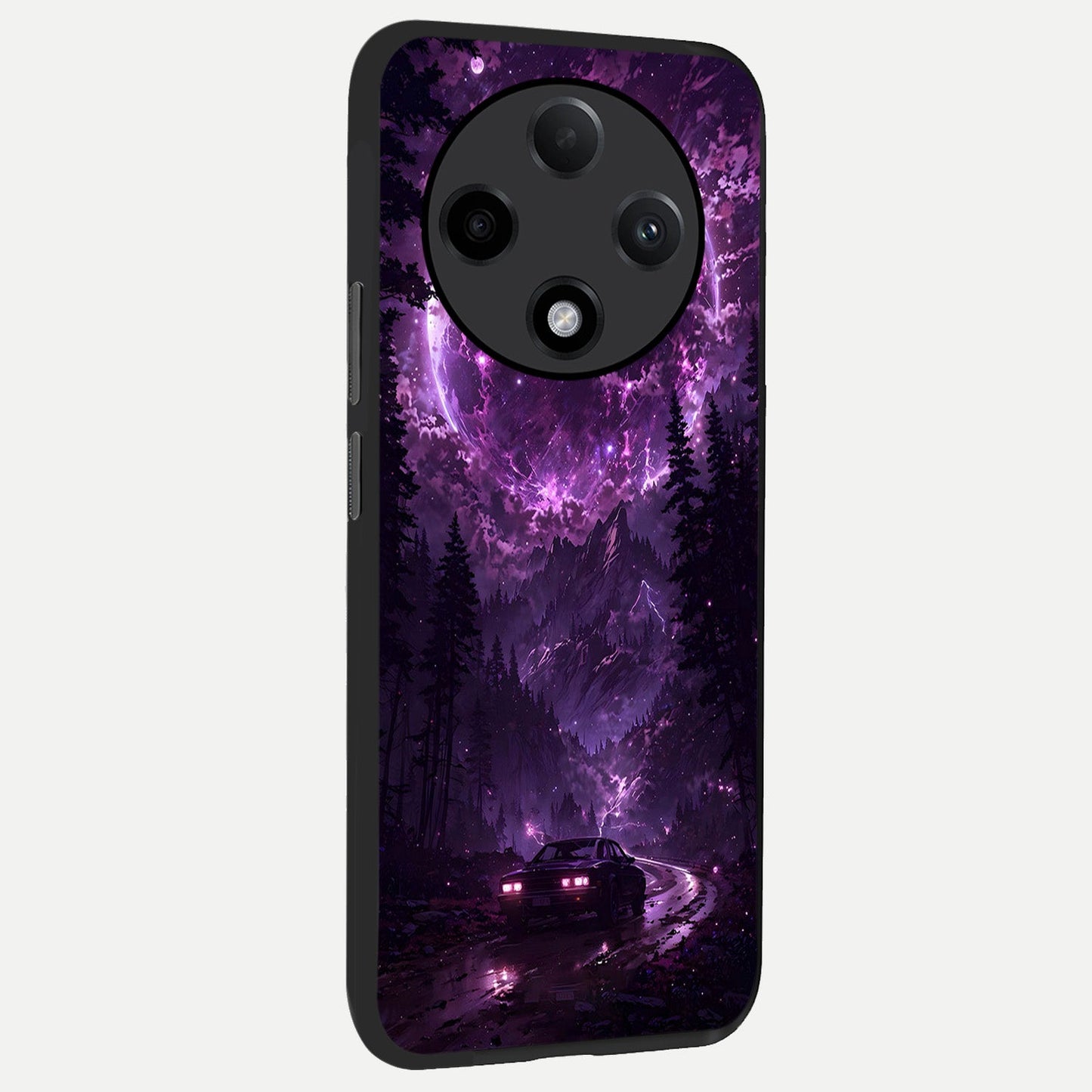 Eternal Cosmic Drive back cover For Oppo F27 Pro Plus slim fit glass case with vibrant aesthetic design