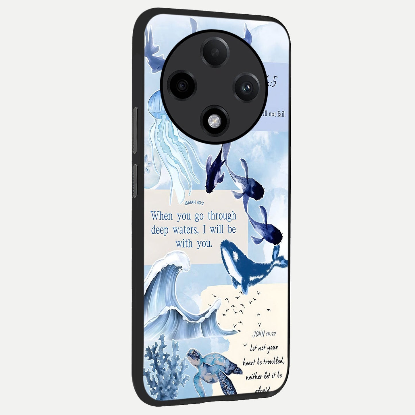 Faithful Ocean Promise back cover For Oppo F27 Pro Plus slim fit glass case with vibrant aesthetic design