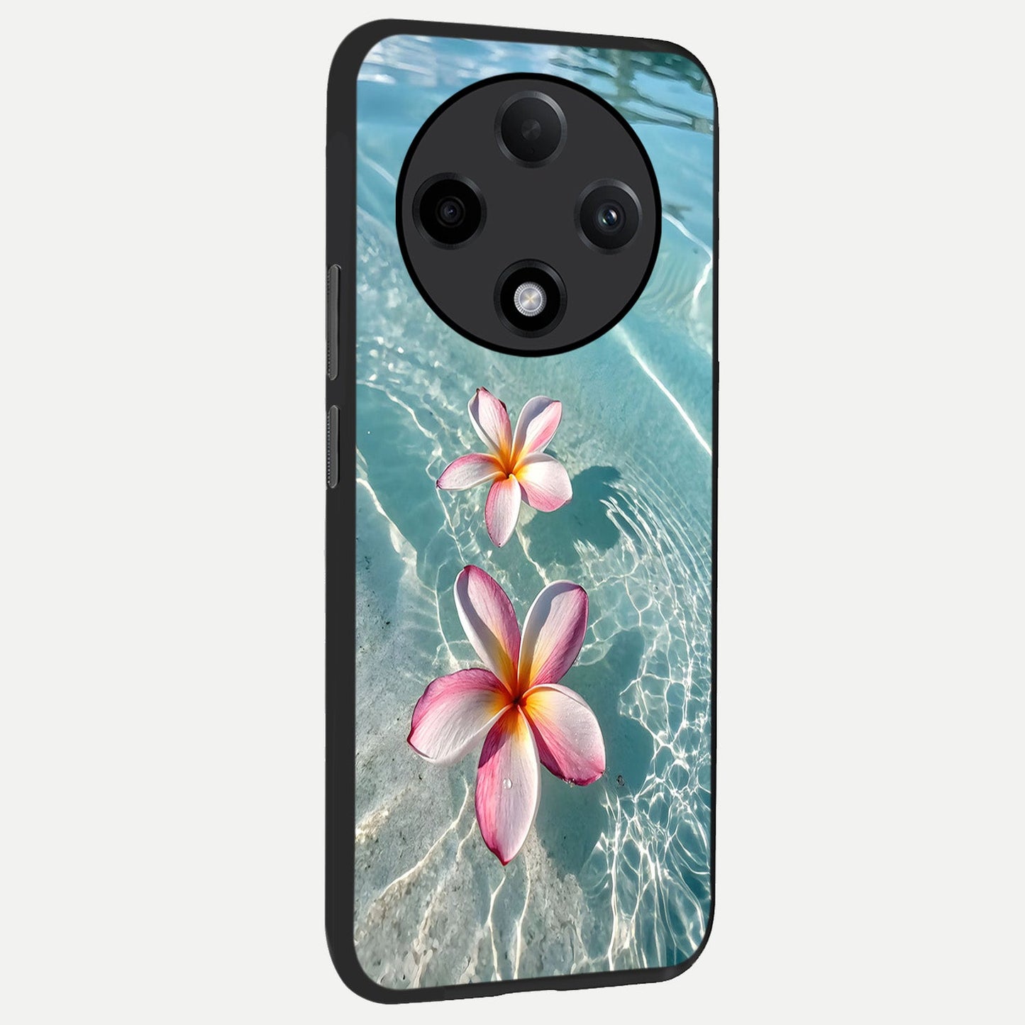 Floating Bloom Bliss back cover For Oppo F27 Pro Plus slim fit glass case with vibrant aesthetic design