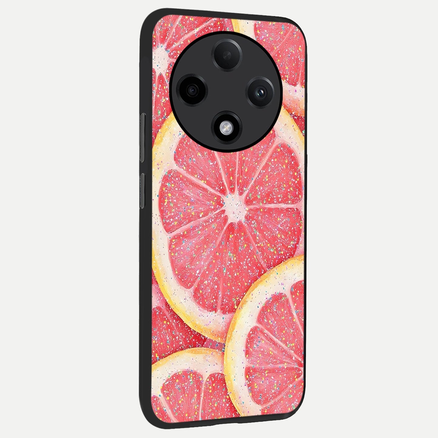 Glitter Grapefruit back cover For Oppo F27 Pro Plus slim fit glass case with vibrant aesthetic design