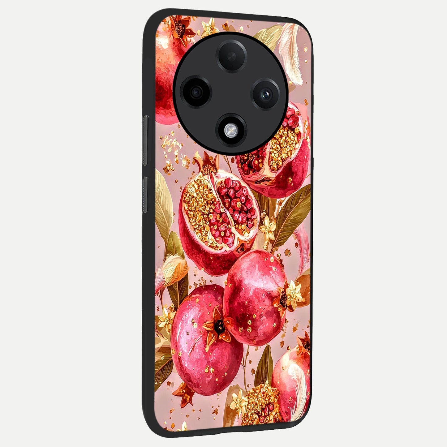 Golden Bloom Glow back cover For Oppo F27 Pro Plus slim fit glass case with vibrant aesthetic design