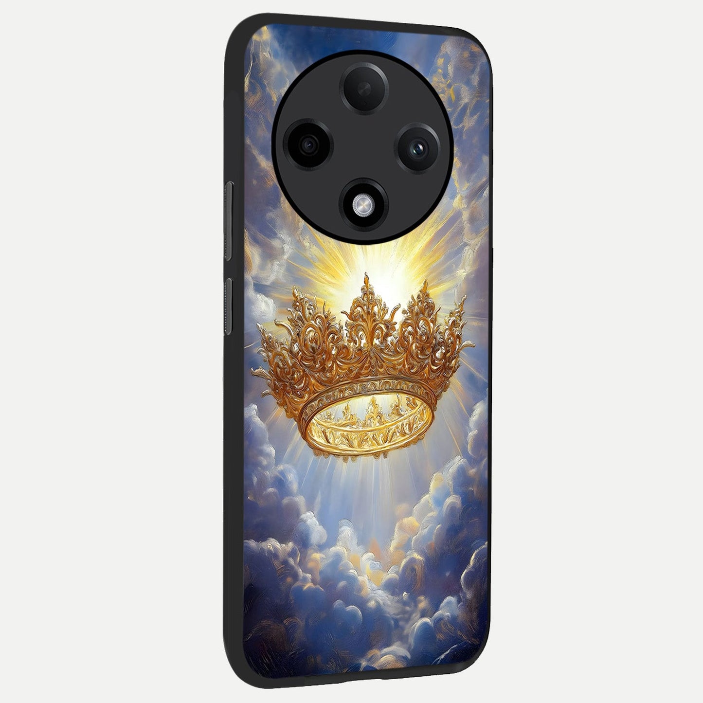 Heavenly Crown Light back cover For Oppo F27 Pro Plus slim fit glass case with vibrant aesthetic design