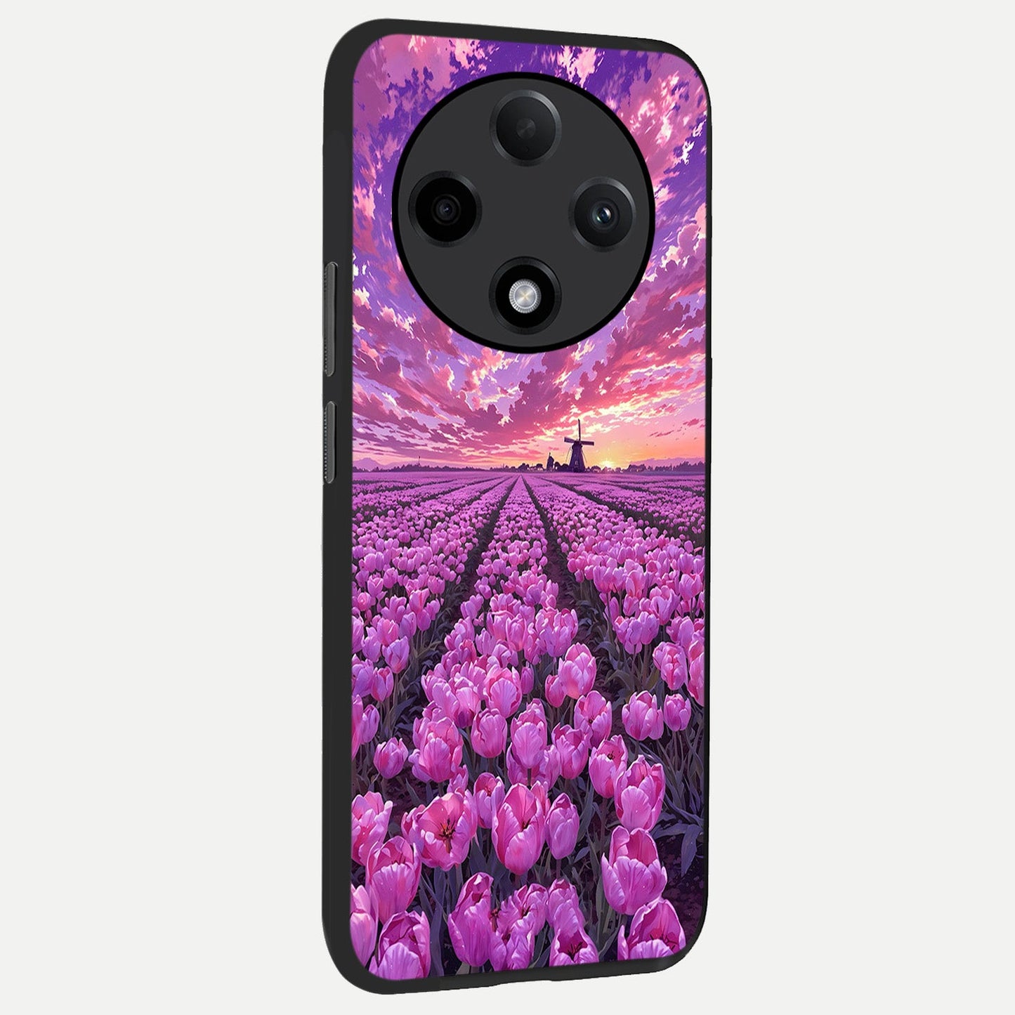 Lavender Dream Skies back cover For Oppo F27 Pro Plus slim fit glass case with vibrant aesthetic design