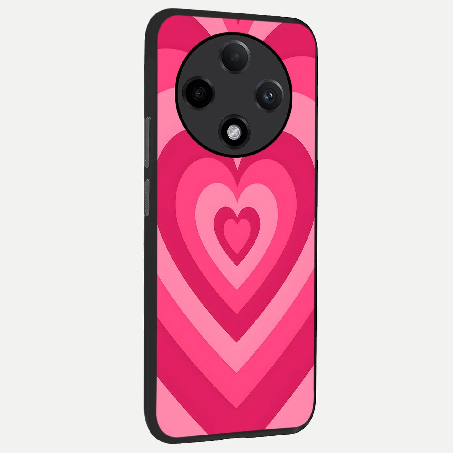 Layered Love Hearts back cover For Oppo F27 Pro Plus slim fit glass case with vibrant aesthetic design