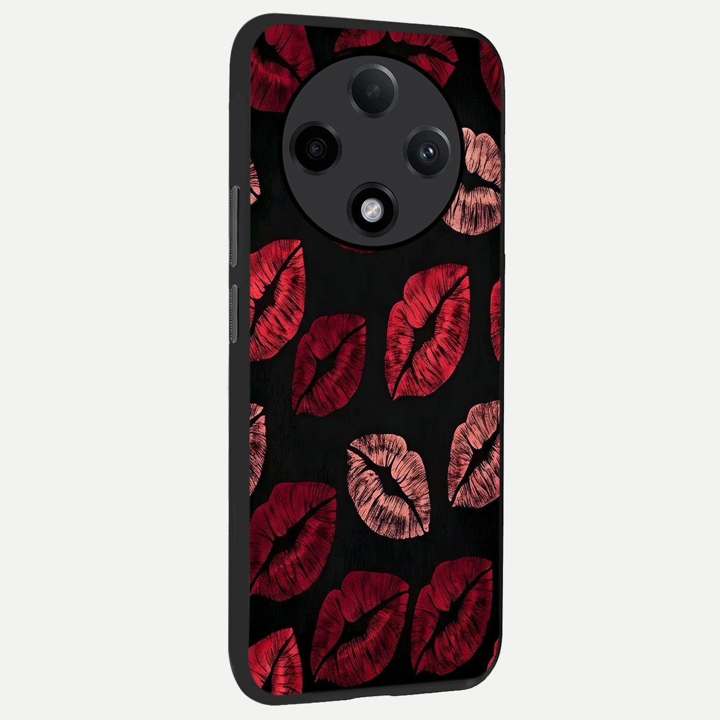 Midnight Kiss Love back cover For Oppo F27 Pro Plus slim fit glass case with vibrant aesthetic design