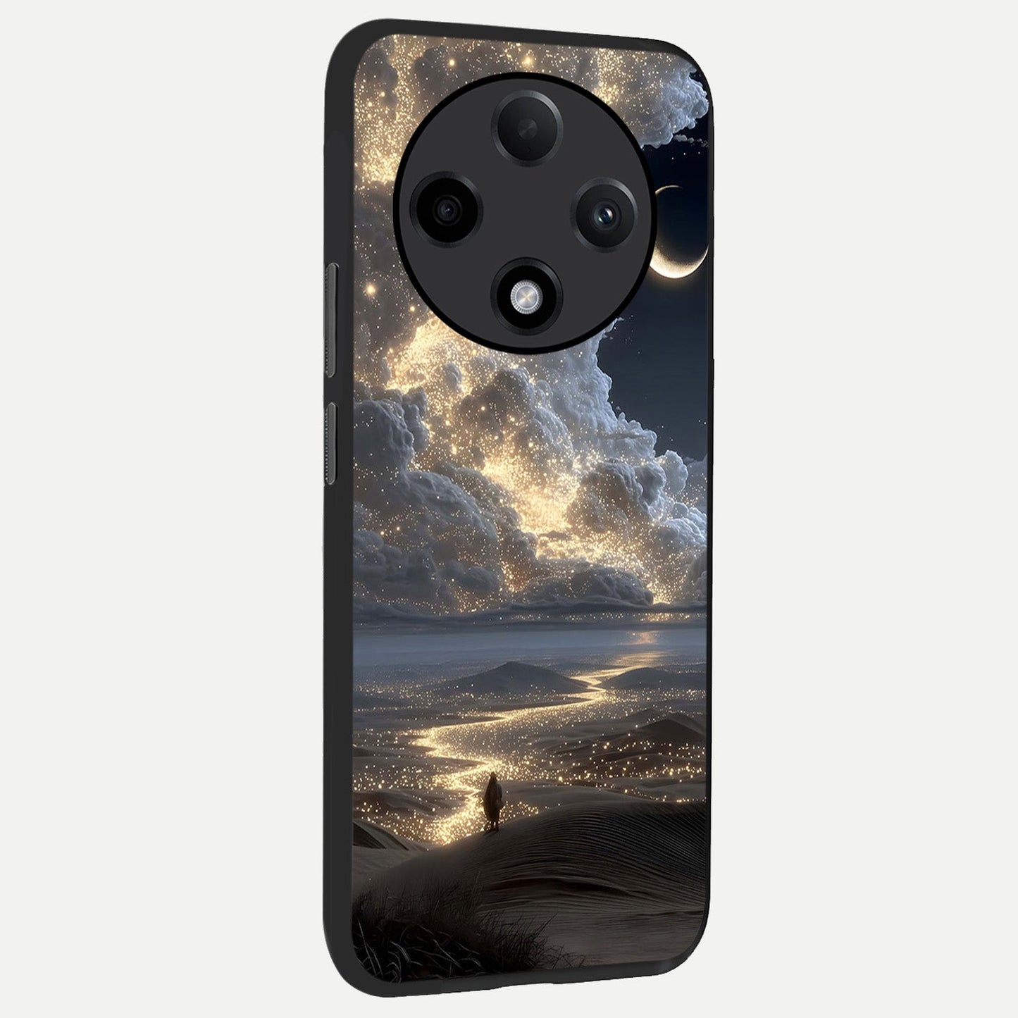 Moonlight Spark Path back cover For Oppo F27 Pro Plus slim fit glass case with vibrant aesthetic design