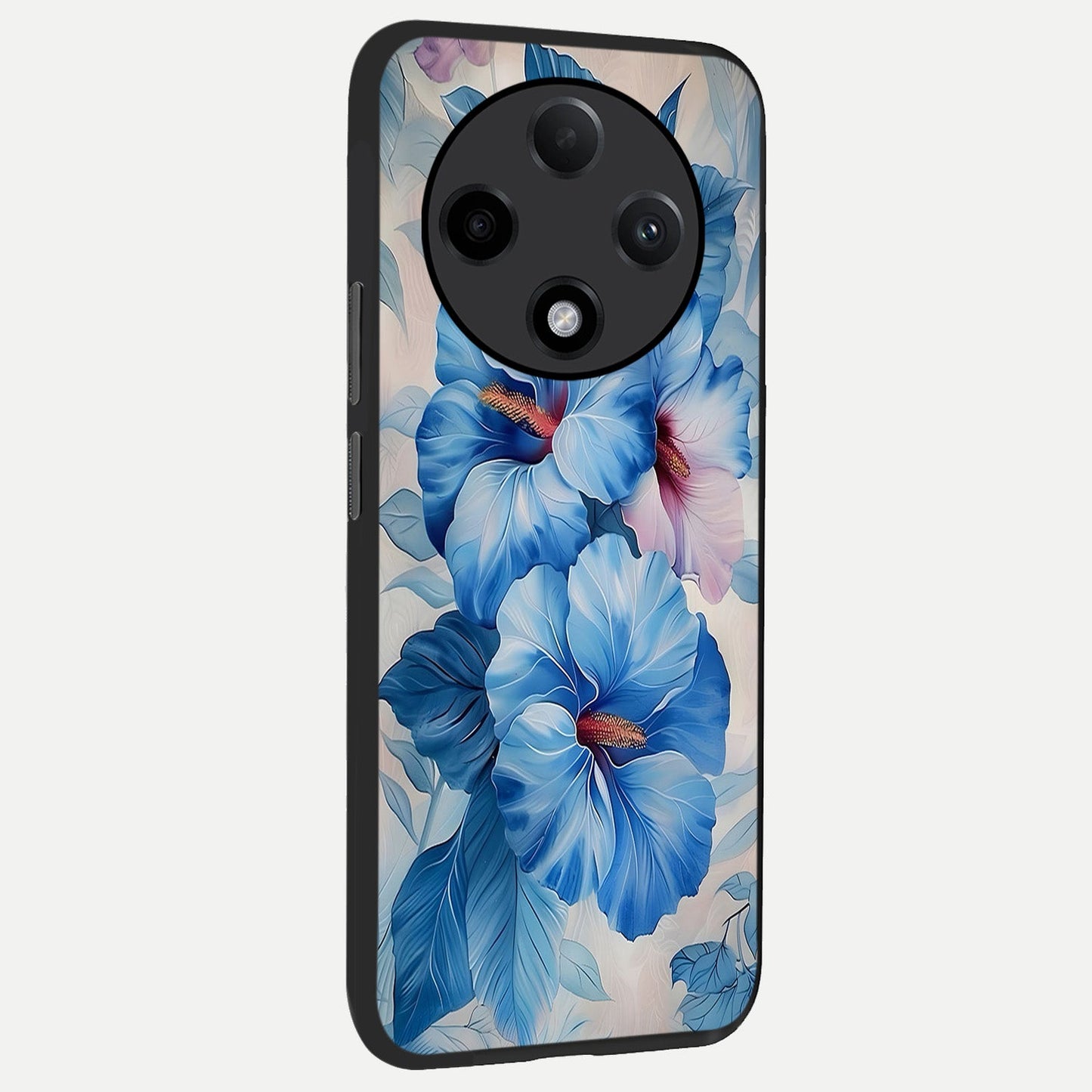 Ocean Hibiscus Grace back cover For Oppo F27 Pro Plus slim fit glass case with vibrant aesthetic design