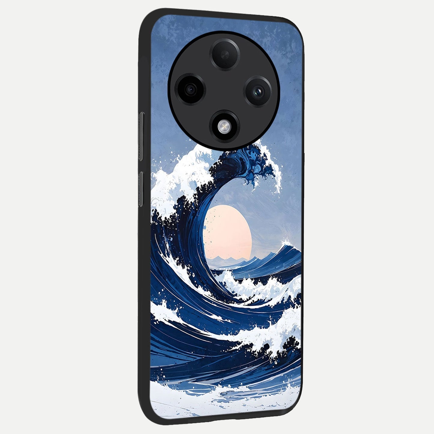 Rising Tide Power back cover For Oppo F27 Pro Plus slim fit glass case with vibrant aesthetic design