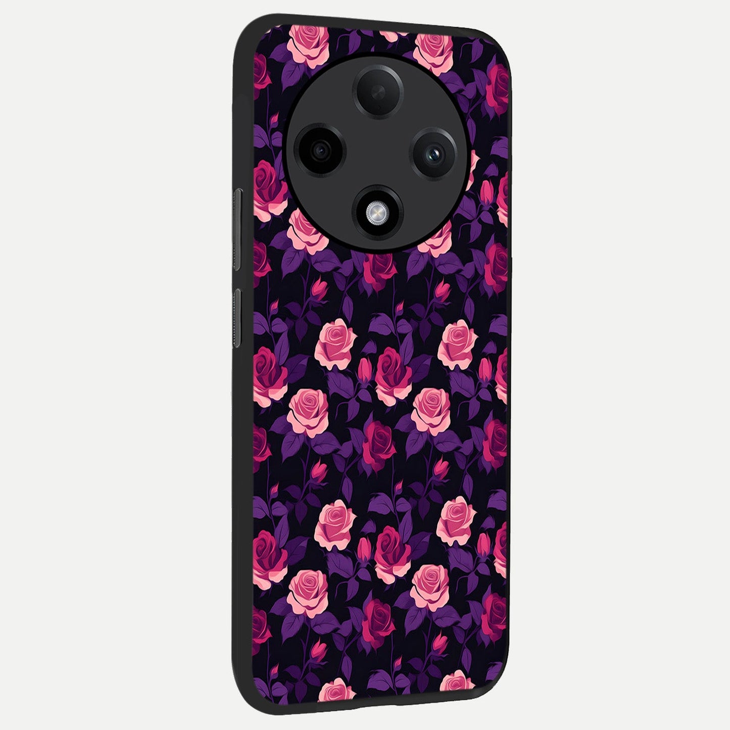 Rose Garden Twilight back cover For Oppo F27 Pro Plus slim fit glass case with vibrant aesthetic design