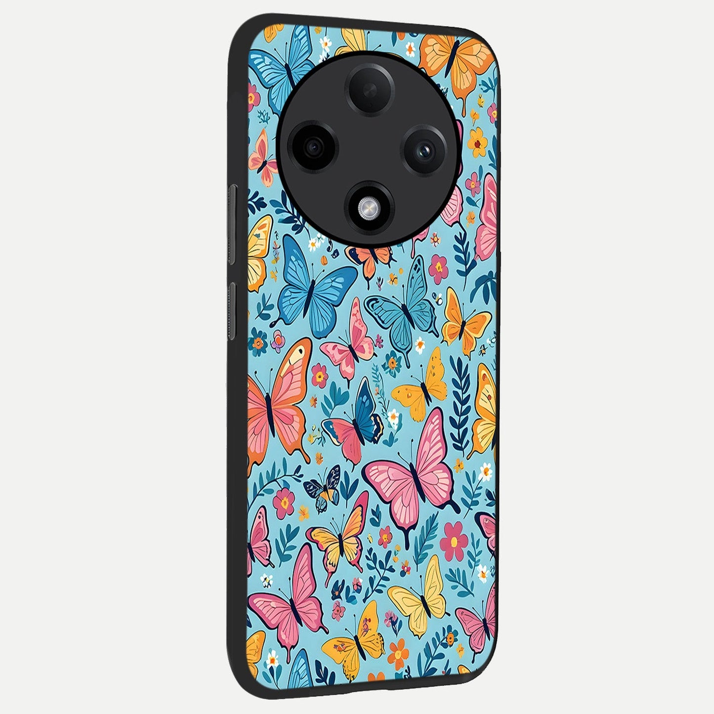 Spring Wing Garden back cover For Oppo F27 Pro Plus slim fit glass case with vibrant aesthetic design