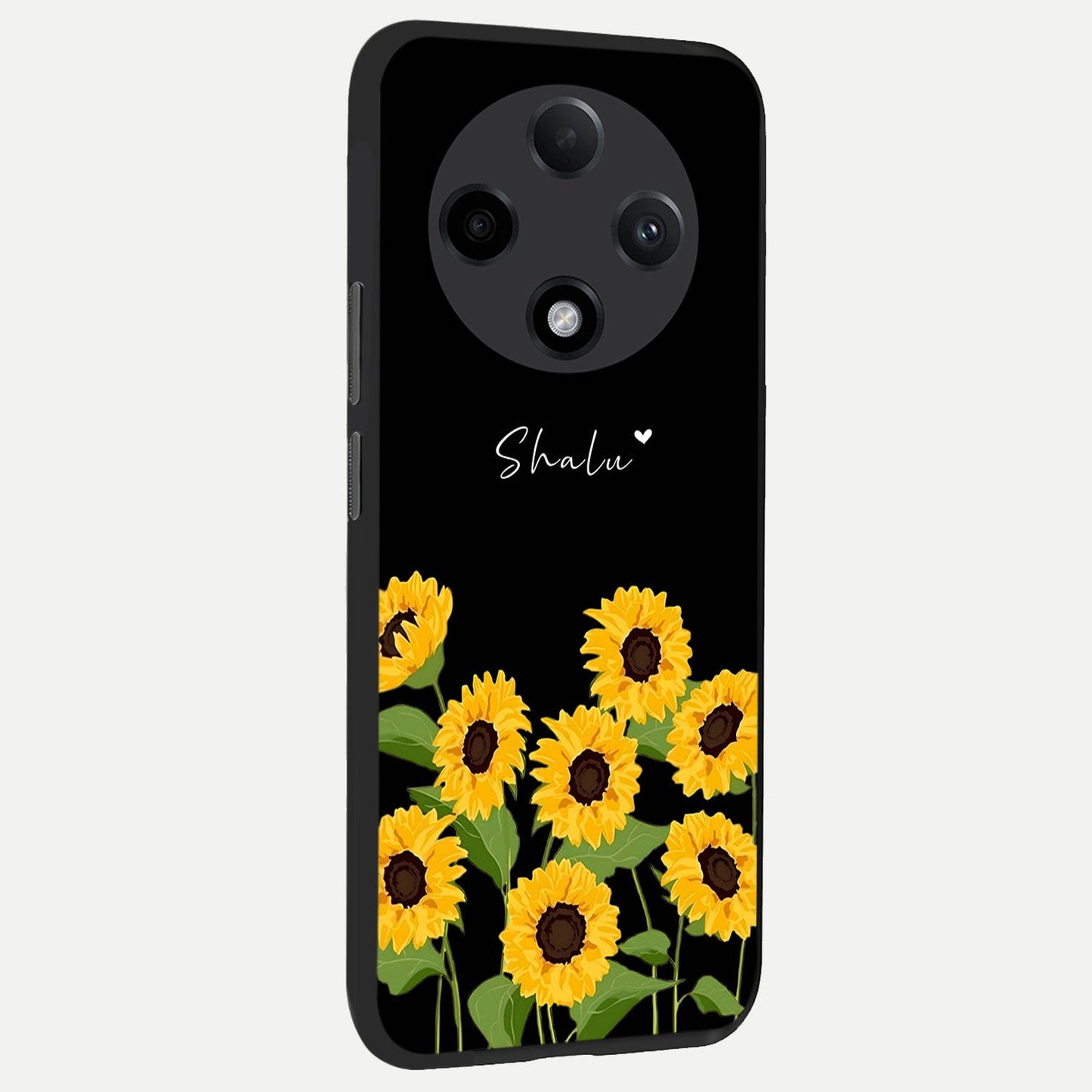 Sunflower Sky Bloom back cover For Oppo F27 Pro Plus slim fit glass case with vibrant aesthetic design