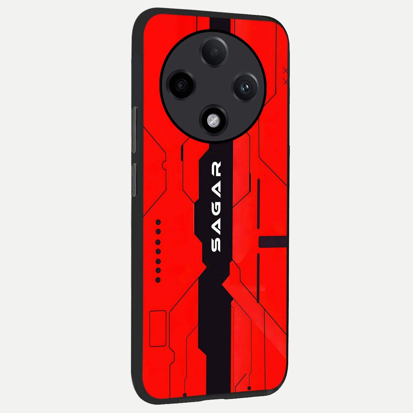 Voltage Rise CYBERPUNK Custom Name back cover For Oppo F27 Pro Plus slim fit personalized glass case with bold cyberpunk design