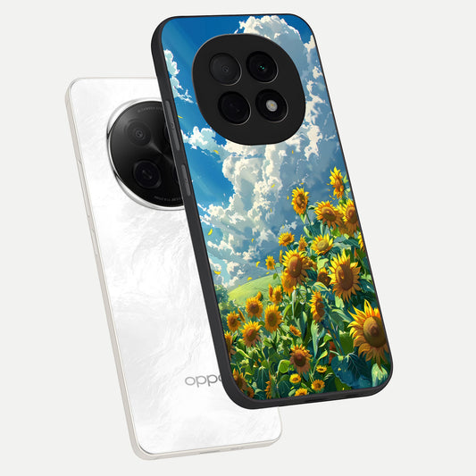 Golden Sun Glory phone case For Oppo F29 Pro 5G showing premium glass back cover with detailed artwork