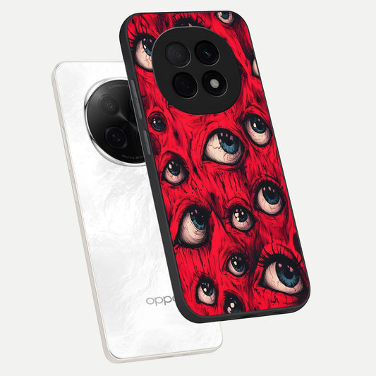 Red Eyes Pattern phone case For Oppo F29 Pro 5G showing premium glass back cover with detailed artwork