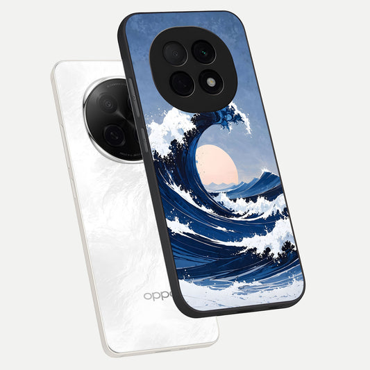 Rising Tide Power phone case For Oppo F29 Pro 5G showing premium glass back cover with detailed artwork