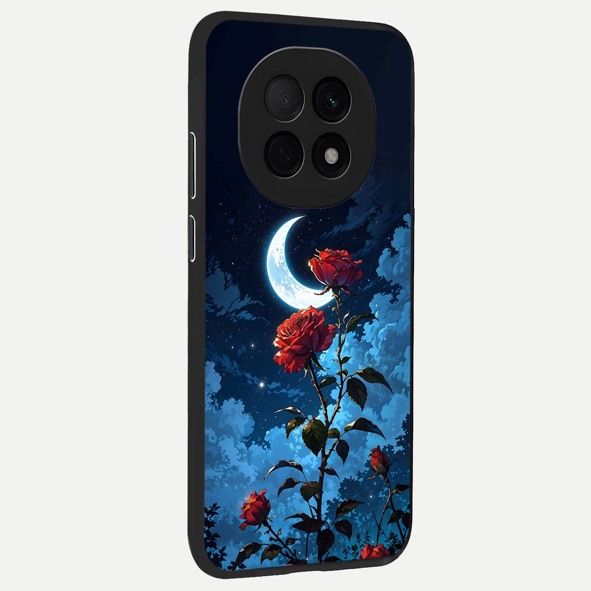Crimson Rose Moon back cover For Oppo F29 Pro 5G slim fit glass case with vibrant aesthetic design