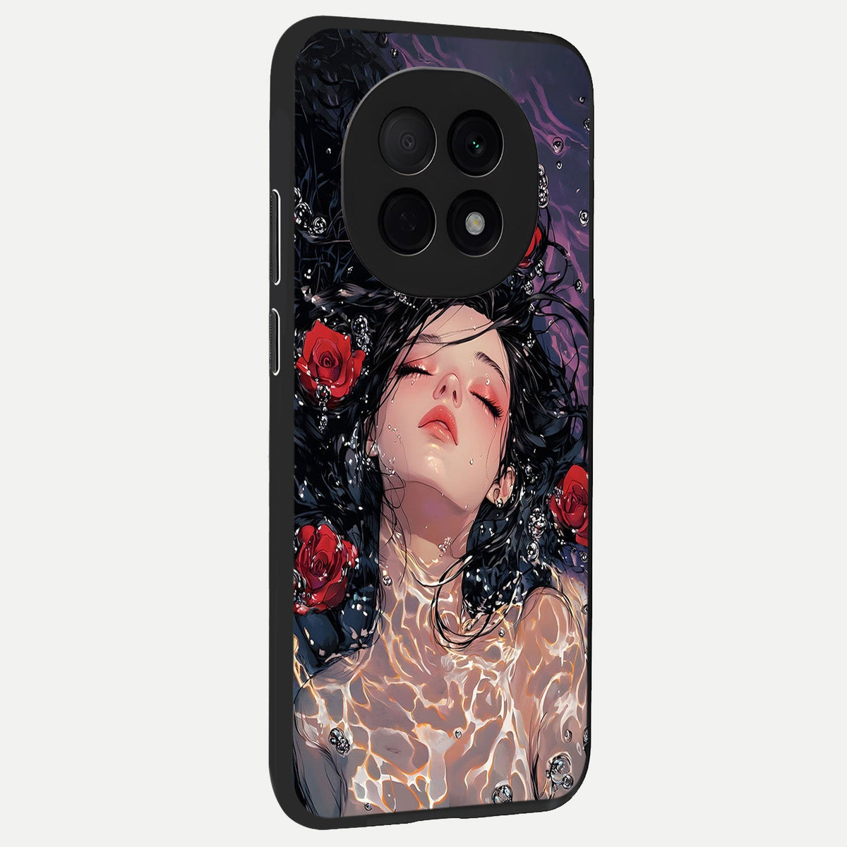 Crimson Rose Serenity back cover For Oppo F29 Pro 5G slim fit glass case with vibrant aesthetic design