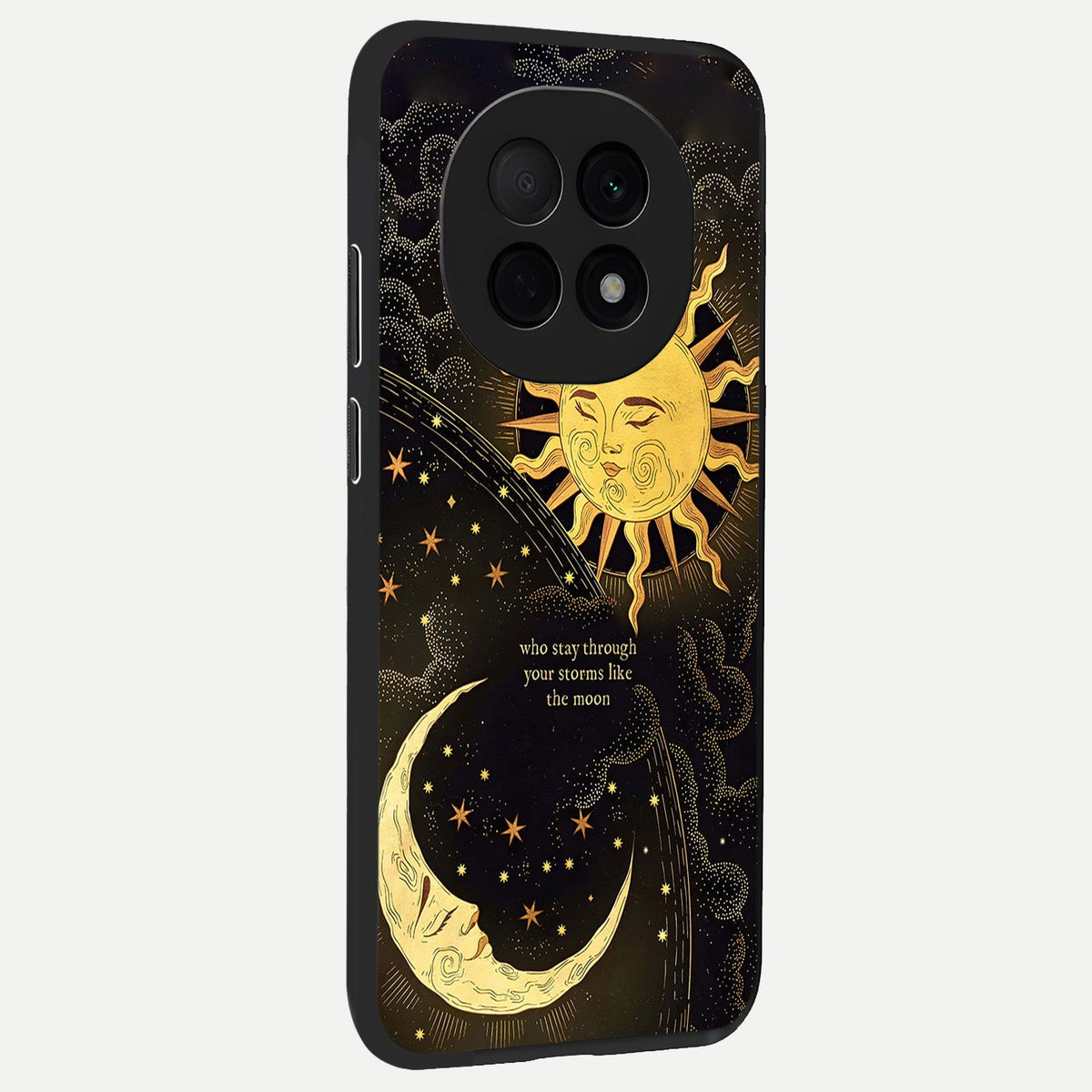 Golden Lunar Love back cover For Oppo F29 Pro 5G slim fit glass case with vibrant aesthetic design
