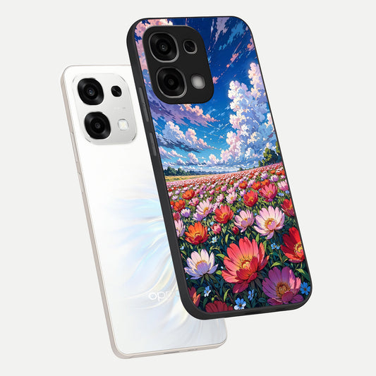 Blossom Sky Field phone case For Oppo F33 5G showing premium glass back cover with detailed artwork