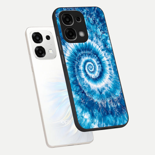 Blue Galaxy Wave phone case For Oppo F33 5G showing premium glass back cover with detailed artwork