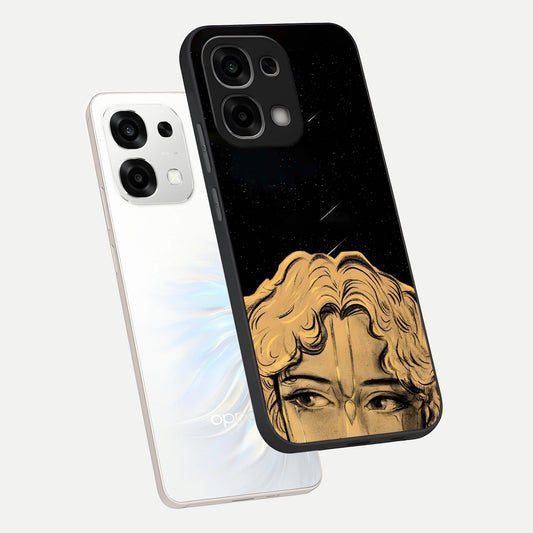 Celestial Gods Plan phone case For Oppo F33 5G showing premium glass back cover with detailed artwork