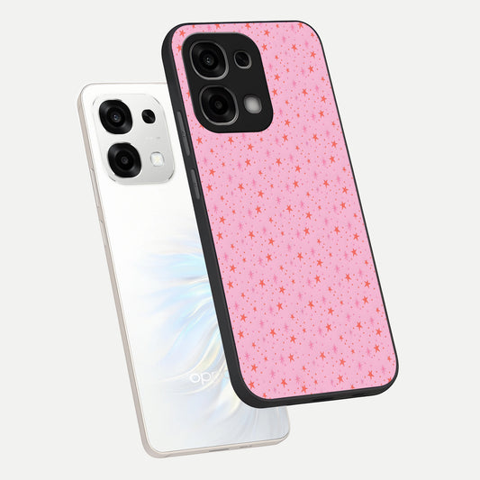 Cosmic Pink Sparkle phone case For Oppo F33 5G showing premium glass back cover with detailed artwork