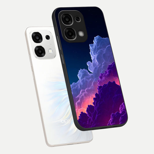 Dreamy Cloud Skies phone case For Oppo F33 5G showing premium glass back cover with detailed artwork