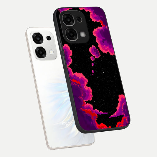 Galaxy Dream Frame phone case For Oppo F33 5G showing premium glass back cover with detailed artwork