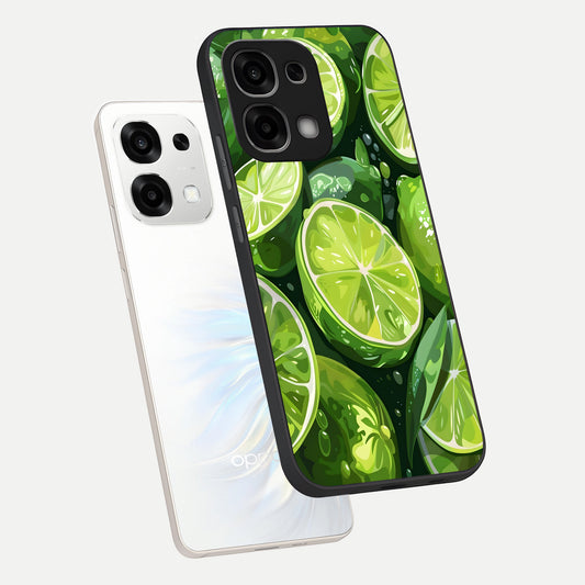 Green Kawasaki phone case For Oppo F33 5G showing premium glass back cover with detailed artwork