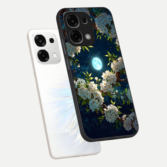 Moonlit Blossom Dream phone case For Oppo F33 5G showing premium glass back cover with detailed artwork