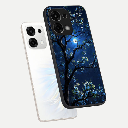 Mystic Floral Night phone case For Oppo F33 5G showing premium glass back cover with detailed artwork