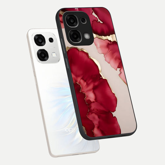 Pink And White Marble phone case For Oppo F33 5G showing premium glass back cover with detailed artwork