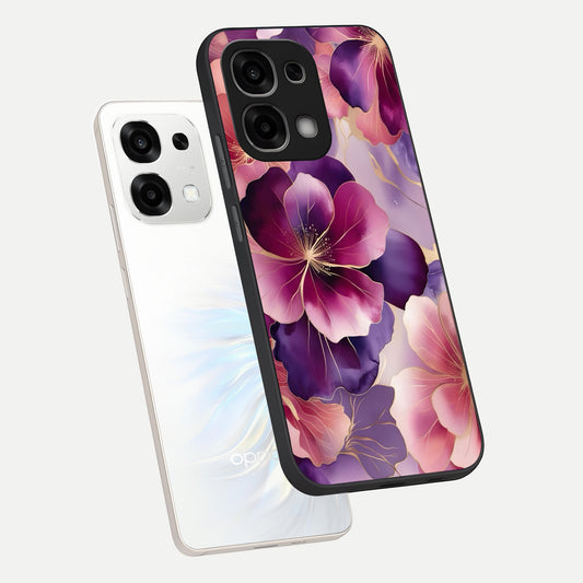 Pink Bouquet Florals phone case For Oppo F33 5G showing premium glass back cover with detailed artwork